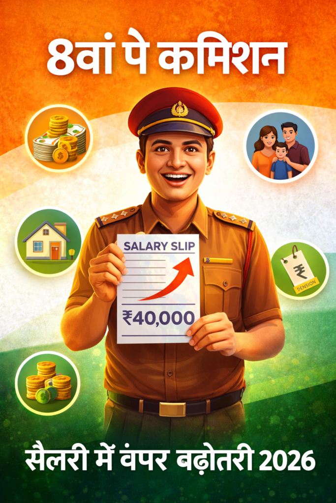 8वां पे कमीशन 2026 सैलरी बढ़ोतरी – Government Employees Salary Hike India Salary Slip Increase