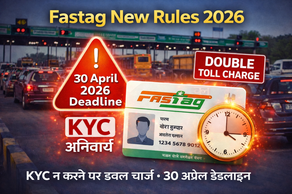 Fastag New Rules 2026 – KYC अनिवार्य, 30 अप्रैल डेडलाइन, डबल टोल चार्ज वार्निंग इंडिया