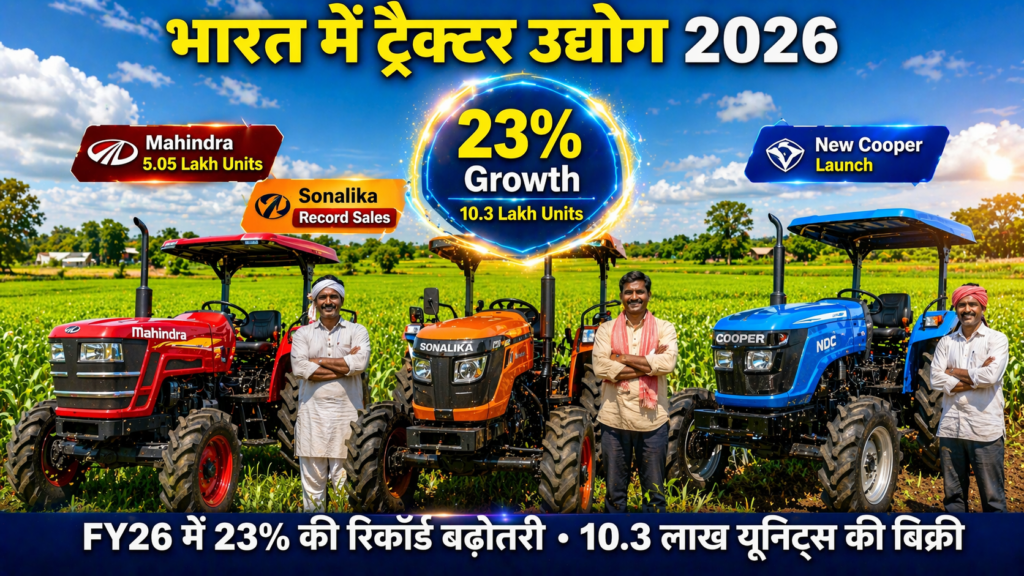 Tractor industry India 2026, tractor sales India FY26, Mahindra tractor sales, Sonalika tractors, Escorts Kubota, Cooper Tractors NDC series, Ashok Leyland Captain tractor, Swaraj 742XT, tractor market growth India, PAU new tractors